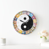 Yin und Yang Balance Yoga Große Wanduhr (Zuhause)