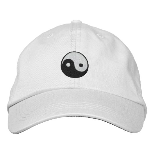 Yin und Yang Bestickte Baseballkappe (Vorderseite)