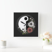 Yin und Yang Clock Quadratische Wanduhr (Zuhause)
