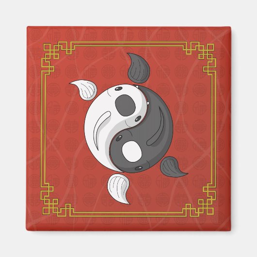 Yin und Yang das Koi Magnet (Vorne)