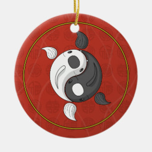 Yin und Yang das Koi-Ornament Keramikornament