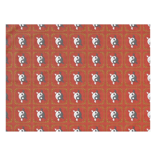 Yin und Yang das Koi-Tablecloth Tischdecke (Vorderseite (Horizontal))