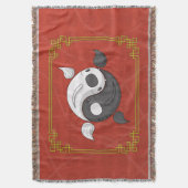 Yin und Yang das Koi Throw Blanket Decke (Vorderseite Vertikal)