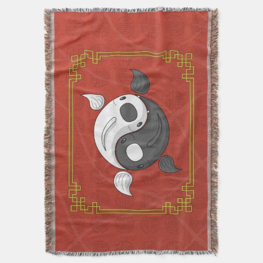 Yin und Yang das Koi Throw Blanket Decke (Vorderseite Vertikal)