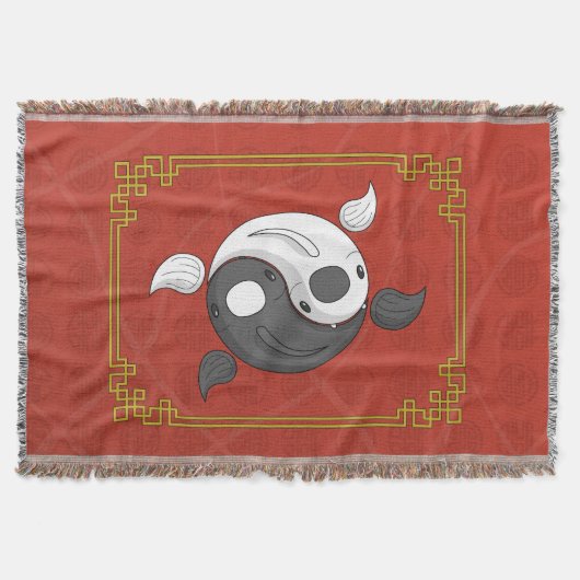 Yin und Yang das Koi Throw Blanket Decke (Vorderseite)