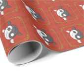 Yin und Yang das Koi Wrapping Paper Geschenkpapier (Rolleneckpunkt)