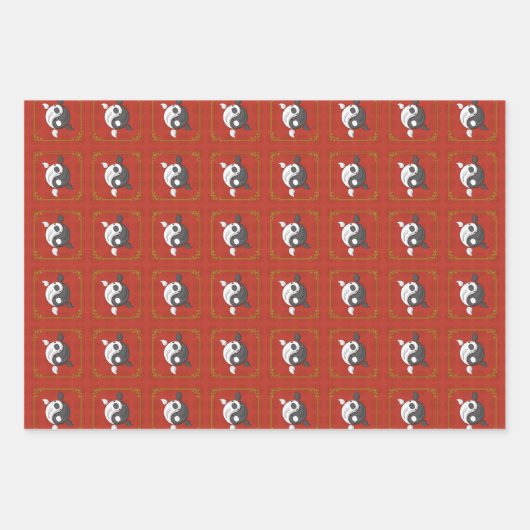 Yin und Yang das Koi Wrapping Paper Set Geschenkpapier Set (Vorderseite)