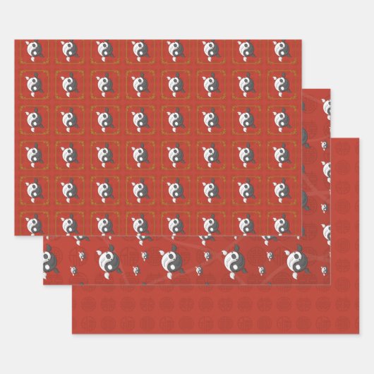 Yin und Yang das Koi Wrapping Paper Set Geschenkpapier Set (Set)