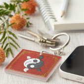 Yin und Yang der Koi-Acrylic-Schlüsselanhänger Schlüsselanhänger (Vorderseite rechts)