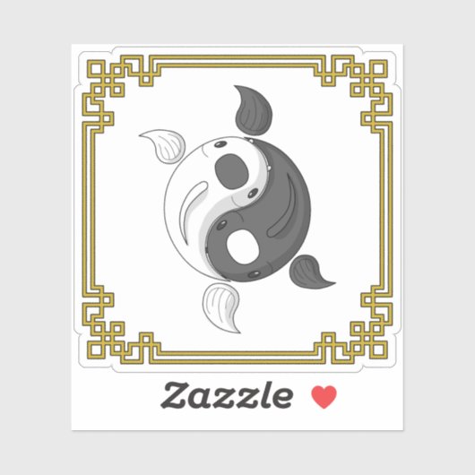Yin und Yang der Koi-Contour-Sticker Aufkleber (Blatt)