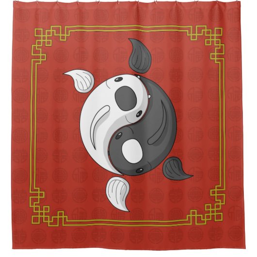 Yin und Yang der Koi-Duschvorhang Duschvorhang (Vorderseite)