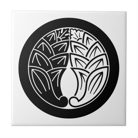 Yin und Yang, die japanische Ginger in den Kreis a Fliese (Vorderseite)