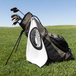 Yin und Yang, die japanische Ginger in den Kreis a Golfhandtuch