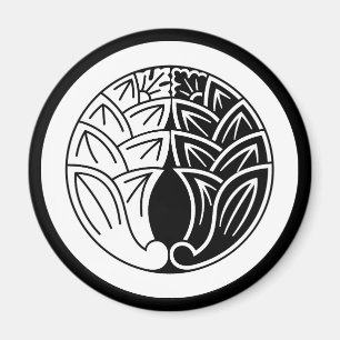 Yin und Yang, die japanische Ginger in den Kreis a Magnet