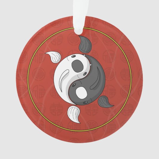 Yin und Yang die Koi-Acrylschmuck Ornament (Vorderseite)
