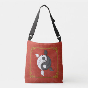 Yin und Yang die Koi All-Over-Print-Tasche Tragetaschen Mit Langen Trägern
