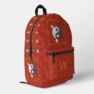 Yin und Yang die Koi Bedruckter Rucksack