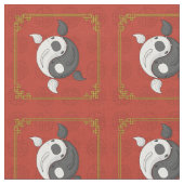 Yin und Yang die Koi Fabric Stoff (Nahaufnahme)