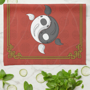 Yin und Yang die Koi Küchentücher