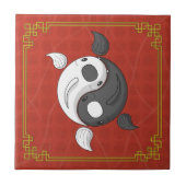 Yin und Yang die Koi Tile Fliese (Vorderseite)