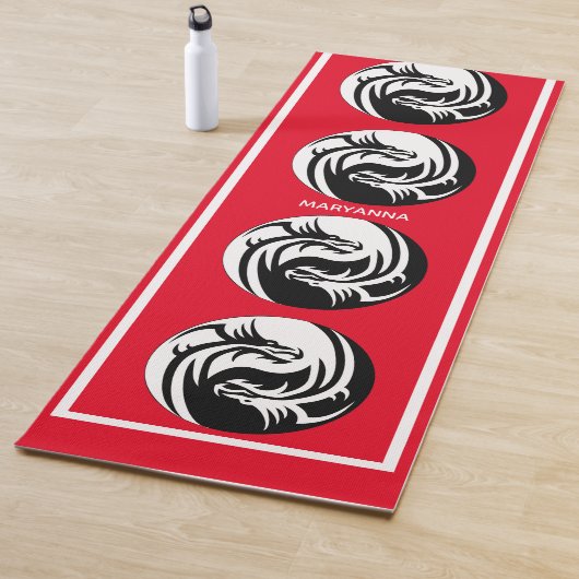 Yin und Yang Dragons on Red Yogamatte (Beispiel)