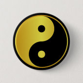 Yin und Yang | Goldasianische Philosophie zen Button (Vorderseite)