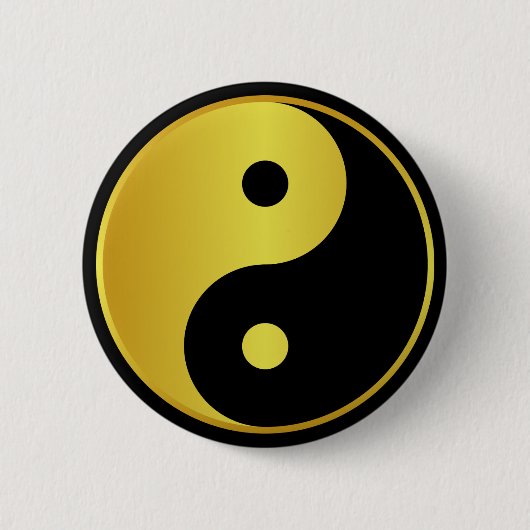 Yin und Yang | Goldasianische Philosophie zen Button (Vorderseite)