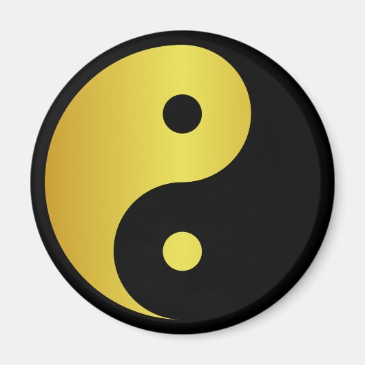 Yin und Yang | Goldasianische Philosophie zen Magnet (Vorne)