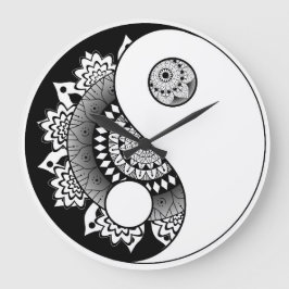 Yin und Yang Große Wanduhr