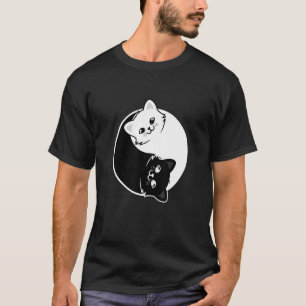 Yin und Yang Haustier Katze Schwarz Weiße Katzen T T-Shirt