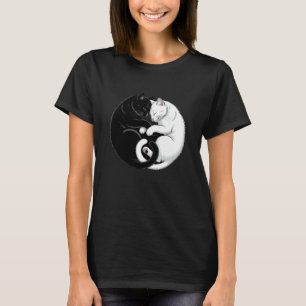 Yin und Yang Haustierkatze Schwarz Weiß Katzen T-Shirt