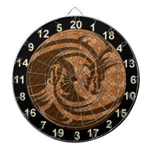 Yin- und Yang-Holzkartentafel mit Zahlen Dartscheibe