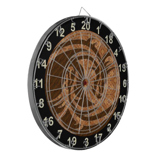 Yin- und Yang-Holzkartentafel mit Zahlen Dartscheibe (Vorderseite Links)