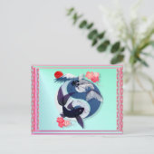 Yin und Yang Koi Postkarten (Stehend Vorderseite)