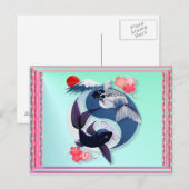 Yin und Yang Koi Postkarten (Vorne/Hinten)
