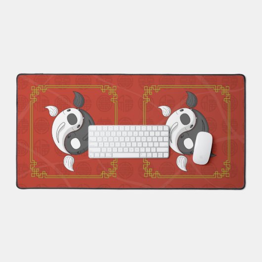 Yin und Yang Koi Schreibtischunterlage (Tastatur & Maus)