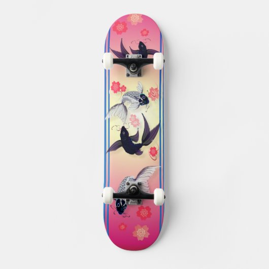 Yin und Yang Koi Skateboard (Vorderseite)