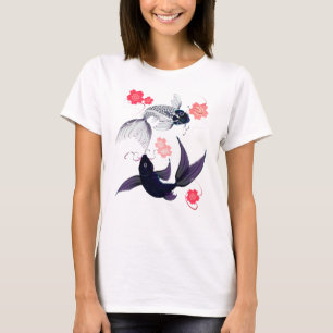 Yin und Yang Koi und Kirschblüten-Shirts T-Shirt