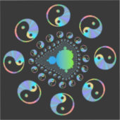 Yin und Yang Mandelbrot Fraktal Aufkleber (Vorderseite)