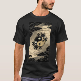 Yin und Yang Maple-Blätter T-Shirt