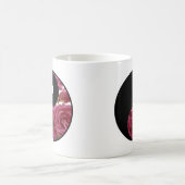 Yin und Yang mit Blumen Kaffeetasse (Mittel)