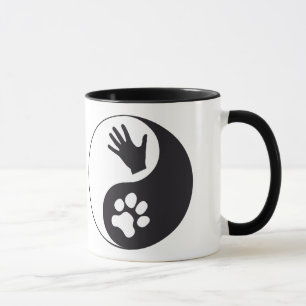 Yin und Yang mit Hand und Pfote Tasse
