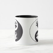 Yin und Yang mit Hand und Pfote Tasse (Zentrum)