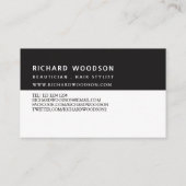 Yin und Yang Moderner Schwarz-weißer Minimalwert Visitenkarte (Rückseite)