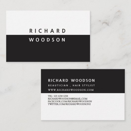 Yin und Yang Moderner Schwarz-weißer Minimalwert Visitenkarte (Vorne/Hinten)