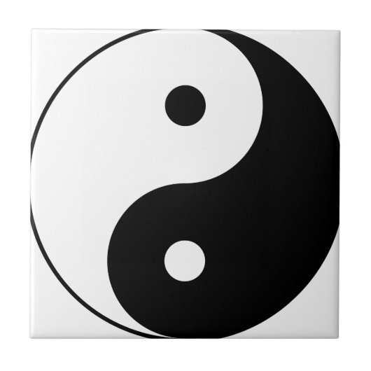 Yin und Yang Motivierend Philosophisches Symbol Fliese (Vorderseite)