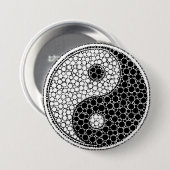 Yin und Yang-Punkt-Kunst Schwarzweiss Button (Vorne & Hinten)