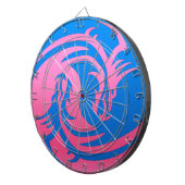 Yin und Yang rosa und blaue Drachen Dartscheibe (Vorderseite rechts)