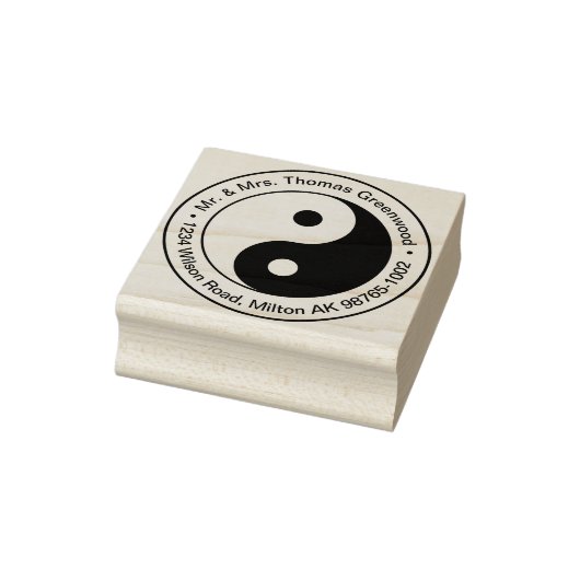 Yin- und Yang-Rundadresse Gummistempel (Stempel)