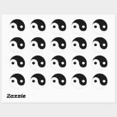 Yin und Yang Runder Aufkleber (Blatt)